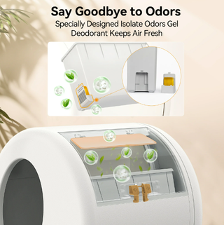 Smart Automatic Self-Cleaning Cat Litter Box, APP Control/Integrated Safety Protection, White