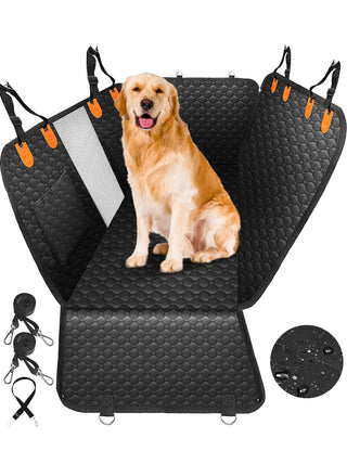 Dog Hammock for Car with Hard BottomïŒ52* 25â Dog Car Seat Cover for Back Seat Waterproof for Cars/SUV, Black