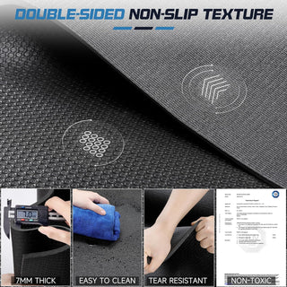 Large Exercise Mat - Rengue 8'x6'/12'x6' Exercise Mat Thick 7mm, Extra Wide Workout Mat for Men and Women, High-Density Large Gym Mat, Fit for Home Workout, Plyo, Cardio, Jump Rope, Weights