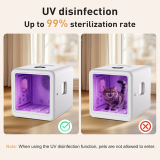 Osoeri Pet Dryer Box, 10 Air Outlets, 360° Automatic Cat Dryer Box, Intelligent Temperature Control and Four Modes, Can Be Used as a Daily Winter and Summer Cat Bed (70l Drybo Plus Pet Dryer Box)