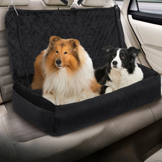 Dog Car Seat for Dogs, Dog Car Bed Washable Pet Travel Safety Car Seat with Storage Pockets for Easy Cleaning Fits for All Cars