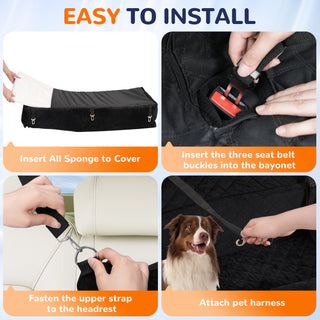 Dog Car Seat for Dogs, Dog Car Bed Washable Pet Travel Safety Car Seat with Storage Pockets for Easy Cleaning Fits for All Cars