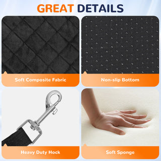 Dog Car Seat for Dogs, Dog Car Bed Washable Pet Travel Safety Car Seat with Storage Pockets for Easy Cleaning Fits for All Cars