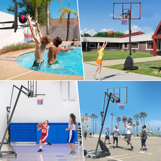 Portable Basketball Hoop Outdoor Indoor - Basketball Goal System with 44 Inch Shatterproof Backboard, 4.9-10FT Adjustable Height for Youth/Teens/Adults