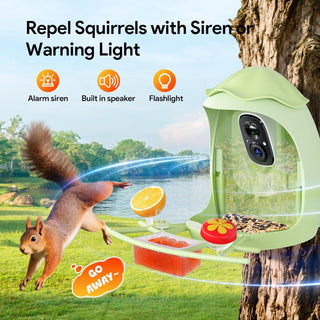 Osoeri Smart Bird Feeder with Camera - AI Identify & 2K HD Live Video, Instant Arrival Alerts, Solar Birdhouse for Outdoor, Hummingbird Watching Gifts for Bird Lover & Family, 2.4GHz WiFi