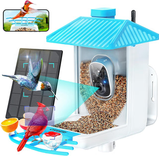 Osoeri Bird Feeder with Camera - Solar Smart Bird Feeder with AI Identify, 1080P HD Auto Capture Birds Video, Real-Time Alerts, Gifts for Family and Friends, 2.4GHz WiFi