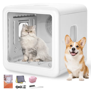 Osoeri Pet Dryer Box, 10 Air Outlets, 360° Automatic Cat Dryer Box, Intelligent Temperature Control and Four Modes, Can Be Used as a Daily Winter and Summer Cat Bed (70l Drybo Plus Pet Dryer Box)