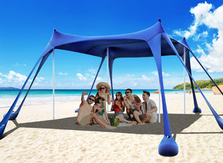 Osoeri Beach Tent: UPF50+ Camping Sun Shelter with Sandbags, Shovels, Pegs & Poles – Your Ultimate Outdoor Shade Companion