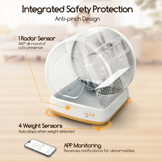 Smart Automatic Self-Cleaning Kitty Litter Box, APP Control/Integrated Safety Protection, Yellow