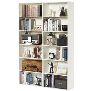 Easoger 6-Tier Tall Narrow Bookcase for Home Office, White