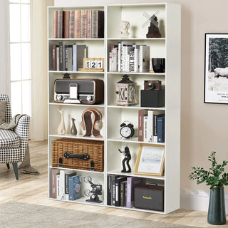 Easoger 6-Tier Tall Narrow Bookcase for Home Office, White