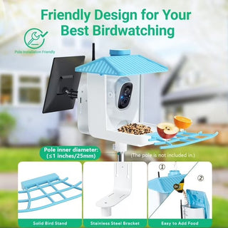 Easoger Smart Bird Feeder with 1080P HD Auto Capture Bird Videos & Motion Detection, 1.3 L Capacity