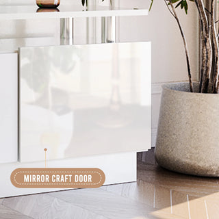 Easoger Fireplace TV Stand, Entertainment Center for TVs up to 80", 70” TV Stand with 36'' Electric Fireplace, LED Lights Entertainment Center, TV Console, White