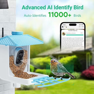 Easoger Smart Bird Feeder with 1080P HD Auto Capture Bird Videos & Motion Detection, 1.3 L Capacity