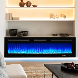 60’’ x 17’’ Wall Mounted Electric Indoor Fireplace