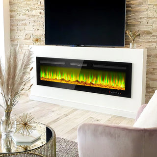 60’’ x 17’’ Wall Mounted Electric Indoor Fireplace