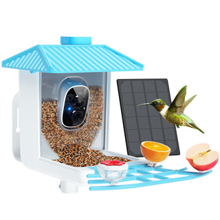 Osoeri Bird Feeder with Camera - Solar Smart Bird Feeder with AI Identify, 1080P HD Auto Capture Birds Video, Real-Time Alerts, Gifts for Family and Friends, 2.4GHz WiFi