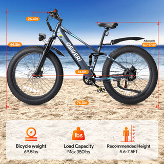 Osoeri 03 26" x 4" Fat Tire Electric Bike for Adults - Energizing Your Ride into the Future