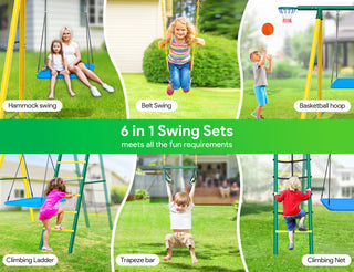 Osoeri 6-in-1 Swing Set - Elevate Backyard Fun