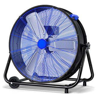 Osoeri 24 inch Industrial Drum Fan, 3 Speed 9460 CFM Heavy Duty Metal Cooling Floor Fan , 360° Tilt for Shop Outdoor, Patio, Warehouse, Commercial, Basement High Speed Fan-Blue