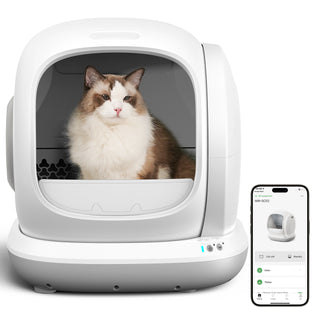 Smart Automatic Self-Cleaning Cat Litter Box, APP Control/Integrated Safety Protection,Gray