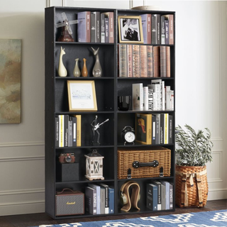 Easoger 6-Tier Tall Narrow Bookcase for Home Office, Black
