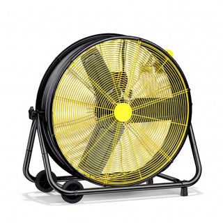Osoeri 24 inch Industrial Drum Fan, 3 Speed 9460 CFM Heavy Duty Metal Cooling Floor Fan , 360° Tilt for Shop Outdoor, Patio, Warehouse, Commercial, Basement High Speed Fan