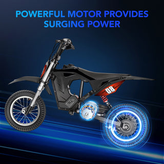 36V Kids Electric Dirt Bike,Fast Speed Electric Motorcycle Up to 16 MPH & 10 Miles Long-Range, 3-Speed Modes, Twist Grip Throttle, Dual Suspension & Brakes for Kids Ages 5-10 Ride on Toys,Red