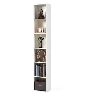 Easoger 6-tier Tall Narrow Bookshelf, 71.5" Coner Bookcase with Storage Space for Home Office, White