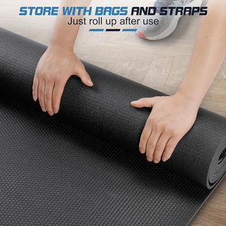 Osoeri 8x6 Ft Workout Mat,1/3-inch Thick Large Exercise Mat for Men and Women Fitness,Black Gym Mat for Yoga,Home Workout, Plyo, Cardio, Jump Rope, Weights