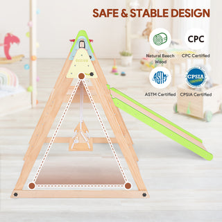 Indoor Baby Climbing Toys, Playground Jungle Gym Montessori Waldorf Style Wooden Toddlers Climber Playset for Children Kids