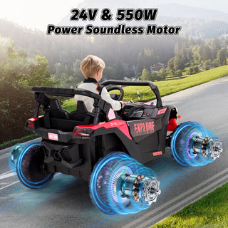 24V Kids Ride On Car UTV,7Ah Remote Control Ride on Toys Off-Road Electric Car for 3-8 Years,Red