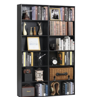 Easoger 6-Tier Tall Narrow Bookcase for Home Office, Black