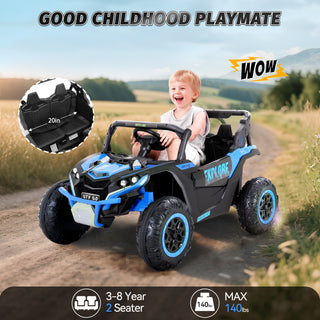 24V Kids Ride On Car UTV,7Ah Remote Control Ride On Toys Off-Road Electric Car for 3-8 Years,Blue