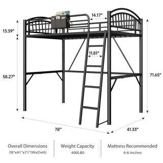 Easoger Twin Over Twin Metal Bunk Bed with Storage Bag, Safety Guard Rails & Anti-tip Nails No Box Spring , Black