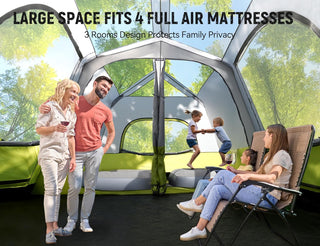 8/10 Person Camping Tent, Pop-Up Family Tent for Instant Easy Setup, Spacious Interior, Includes Rainfly, Room Divider, Carry Bag, Backpacking Tents for Camping, Hiking, Sleepovers