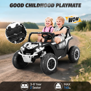 24V Kids Ride On Car UTV,7Ah Remote Control Ride on Toys Off-Road Electric Car for 3-8 Years,White