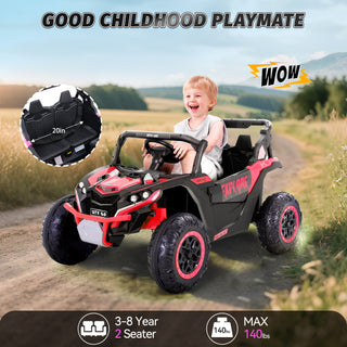 24V Kids Ride On Car UTV,7Ah Remote Control Ride on Toys Off-Road Electric Car for 3-8 Years,Red