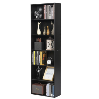 Easoger 6-Tier Tall Narrow Bookcase for Home Office, Black