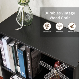 Easoger 6-Tier Tall Narrow Bookcase for Home Office, Black