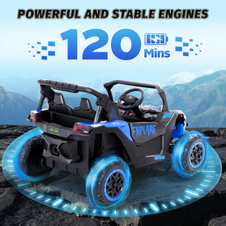 24V Kids Ride On Car UTV,7Ah Remote Control Ride On Toys Off-Road Electric Car for 3-8 Years,Blue