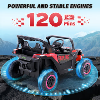 24V Kids Ride On Car UTV,7Ah Remote Control Ride on Toys Off-Road Electric Car for 3-8 Years,Red