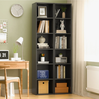 Easoger 6-Tier Tall Narrow Bookshelf, 71.5" Corner Bookcase with Open Storage Shelves for Home Office Living Room, Black