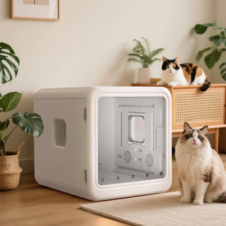 Osoeri Pet Dryer Box, 10 Air Outlets, 360° Automatic Cat Dryer Box, Intelligent Temperature Control and Four Modes, Can Be Used as a Daily Winter and Summer Cat Bed (70l Drybo Plus Pet Dryer Box)