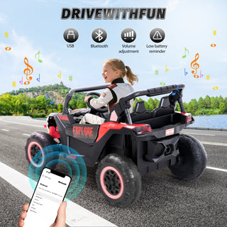 24V Kids Ride On Car UTV,7Ah Remote Control Ride on Toys Off-Road Electric Car for 3-8 Years,Red
