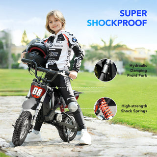 36V Kids Electric Dirt Bike,Fast Speed Electric Motorcycle Up to 16 MPH & 10 Miles Long-Range, 3-Speed Modes, Twist Grip Throttle, Dual Suspension & Brakes for Kids Ages 5-10 Ride on Toys,Red