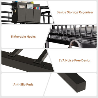 Easoger Twin Over Twin Metal Bunk Bed with Storage Bag, Safety Guard Rails & Anti-tip Nails No Box Spring , Black