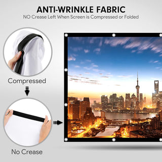 Osoeri 120 Inch 16:9 HD Portable Foldable Outdoor Projection Screen Double Sided Anti-Wrinkle Projection for Projectors Screen for Home Theater Party Cinema Night Commercial