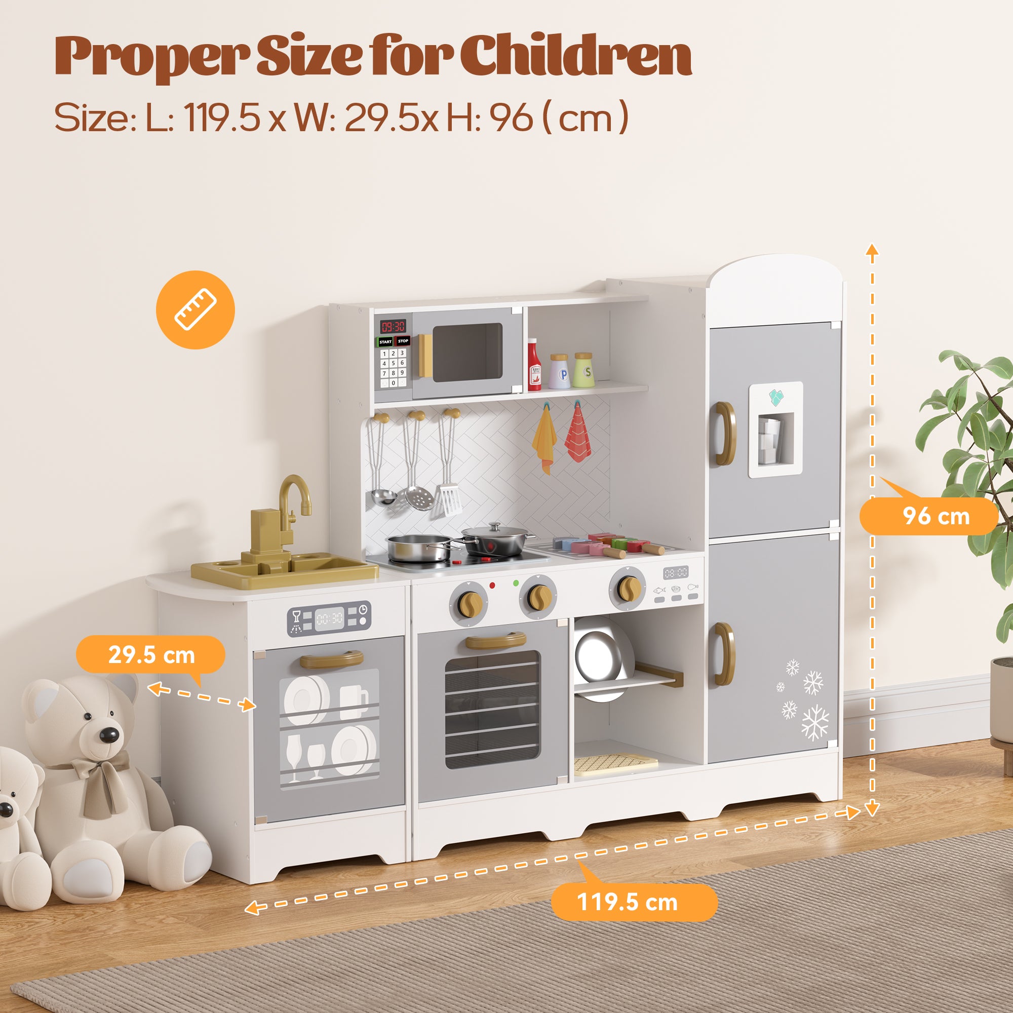 Toy Kitchen Years Old Kids Play Kitchen Set, Pretend Wooden Play