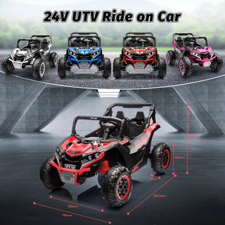 24V Kids Ride On Car UTV,7Ah Remote Control Ride on Toys Off-Road Electric Car for 3-8 Years,Red